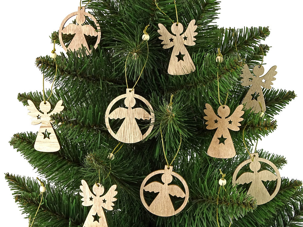 Pingentes de Natal em forma de anjos