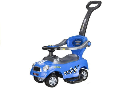 Carro coupe manual com pega parental azul