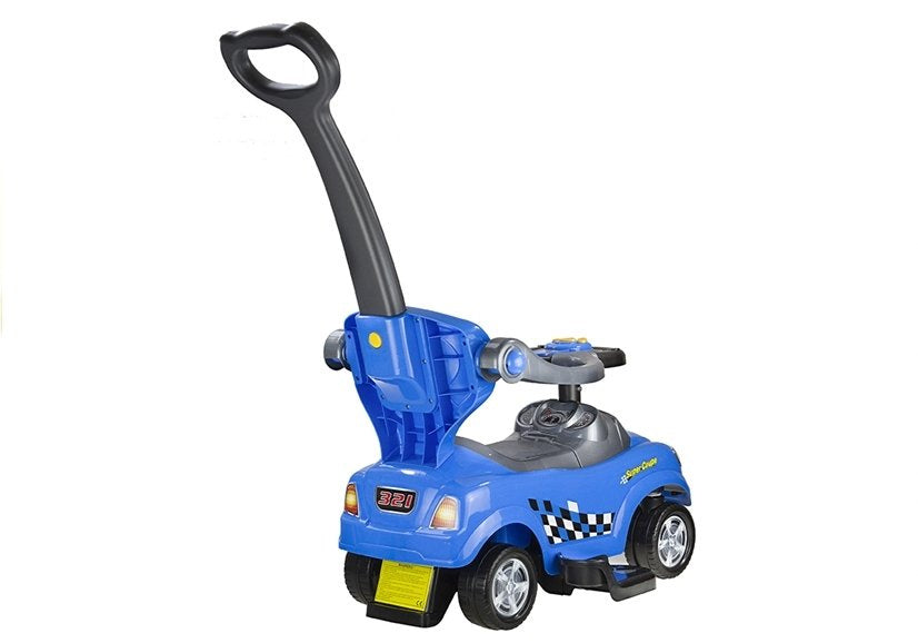 Carro coupe manual com pega parental azul