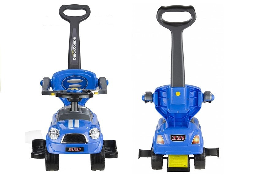Carro coupe manual com pega parental azul