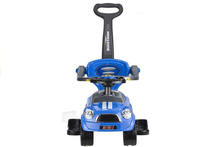 Carro coupe manual com pega parental azul