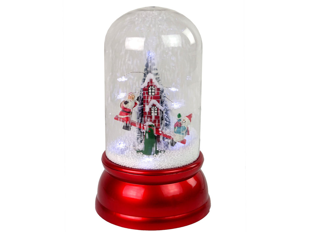 Cúpula de decoração Pai Natal neve vermelho
