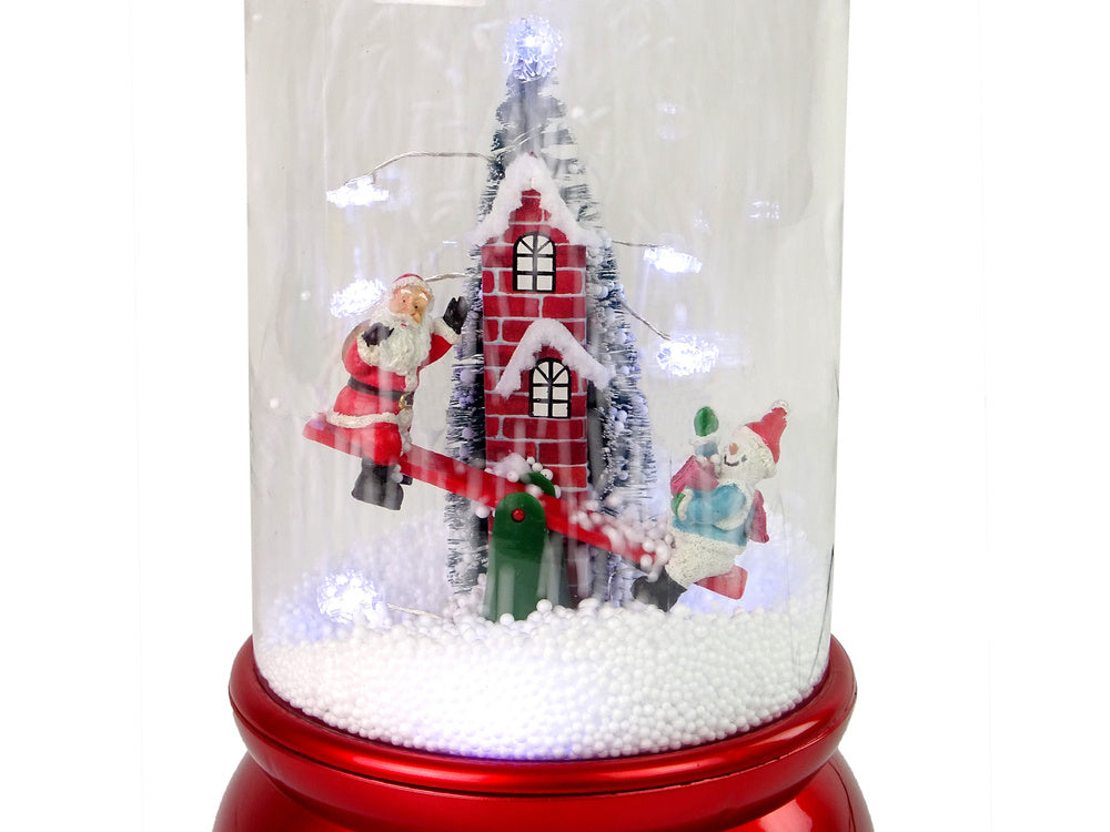 Cúpula de decoração Pai Natal neve vermelho