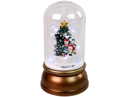 Ornamento de Natal em vidro bonecos neve dourado