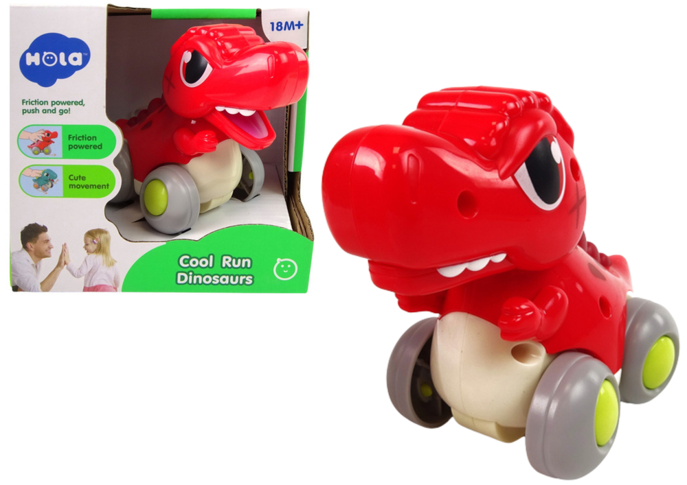Dinossauro com rodas T-Rex vermelho