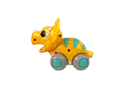 Dinossauro com rodas tricerátopo amarelo