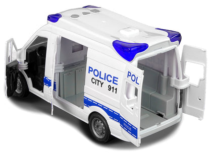 Carro polícia interativo luz som portas