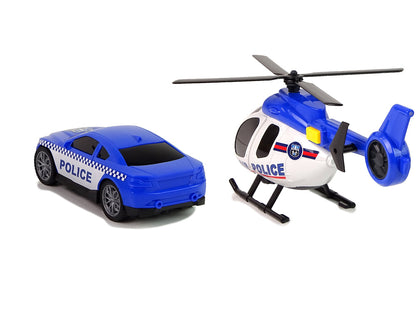 Transportador polícia com helicóptero luz som