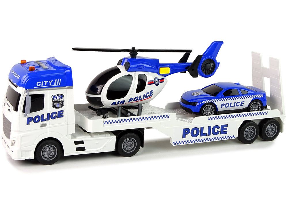 Transportador polícia com helicóptero luz som
