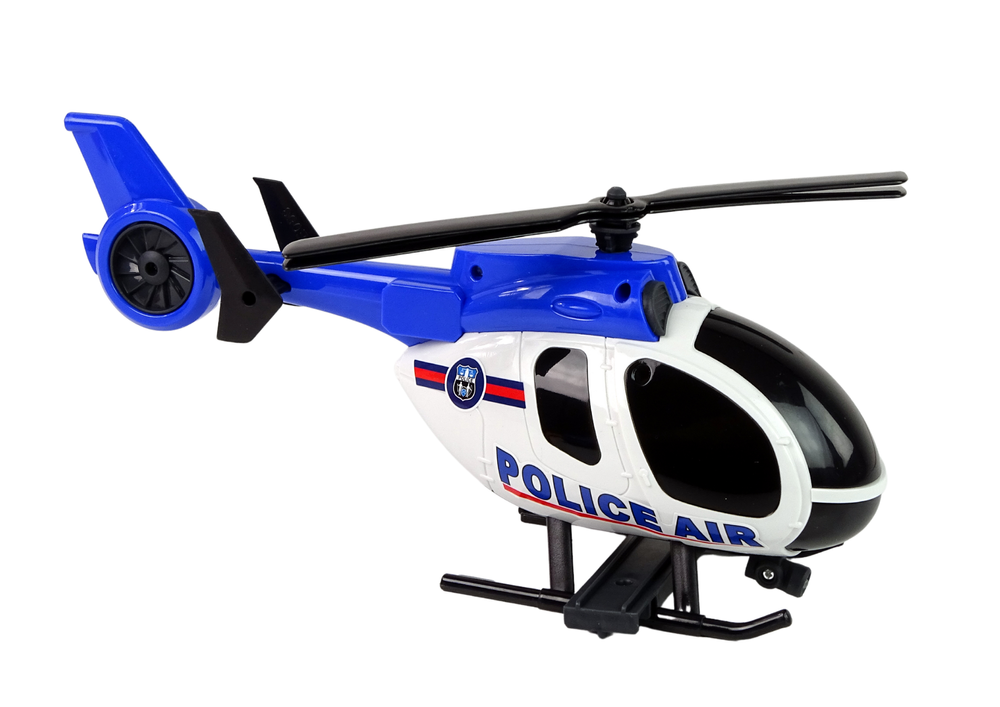 Helicóptero e carro polícia luz som