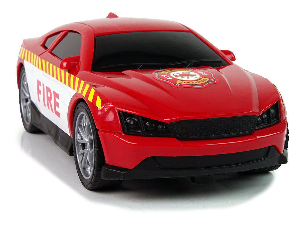 Helicóptero e carro bombeiros luz som