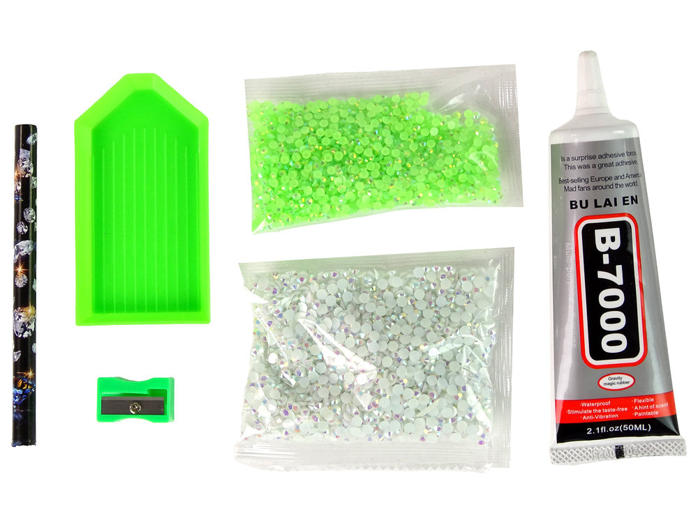 Kit criativo unicórnio diamantes verde