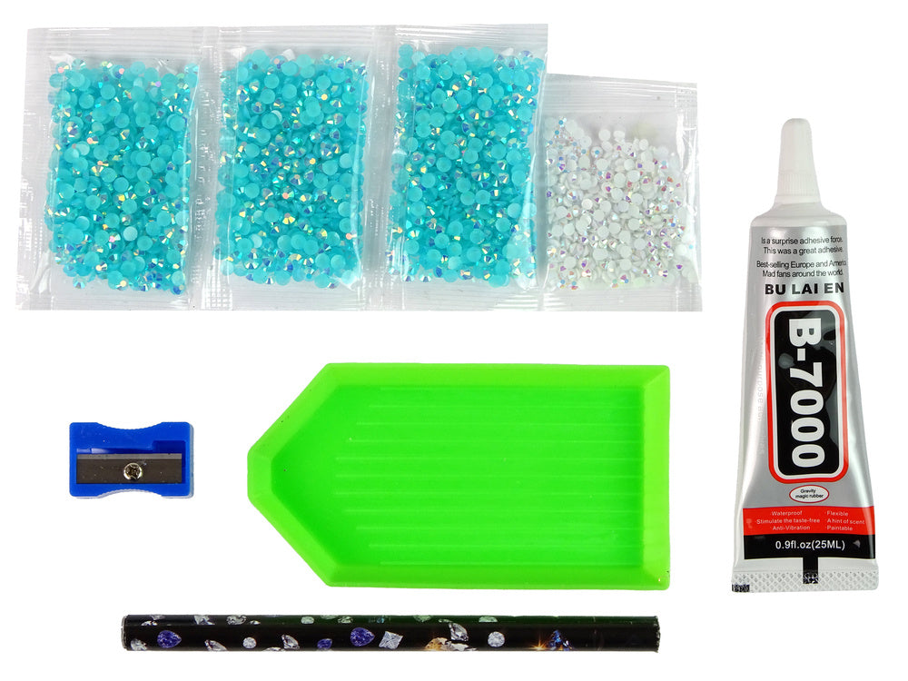 Kit criativo rena diamantes azul