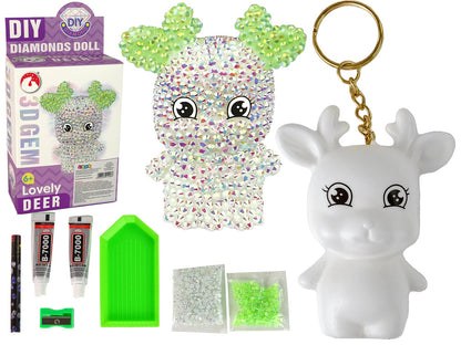 Kit criativo diamantes rena branca 3D