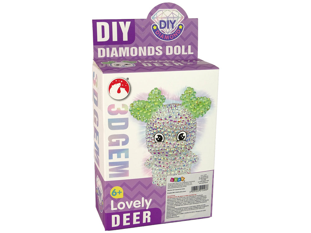 Kit criativo diamantes rena branca 3D