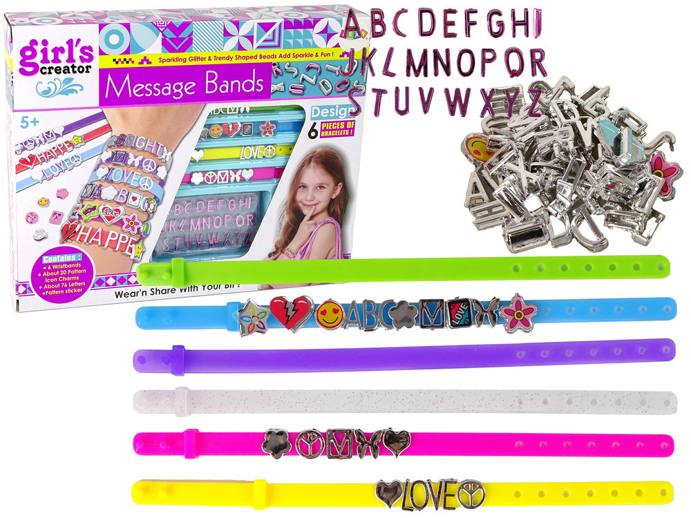 Kit bijuteria pulseiras letras DIY