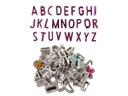 Kit bijuteria pulseiras letras DIY
