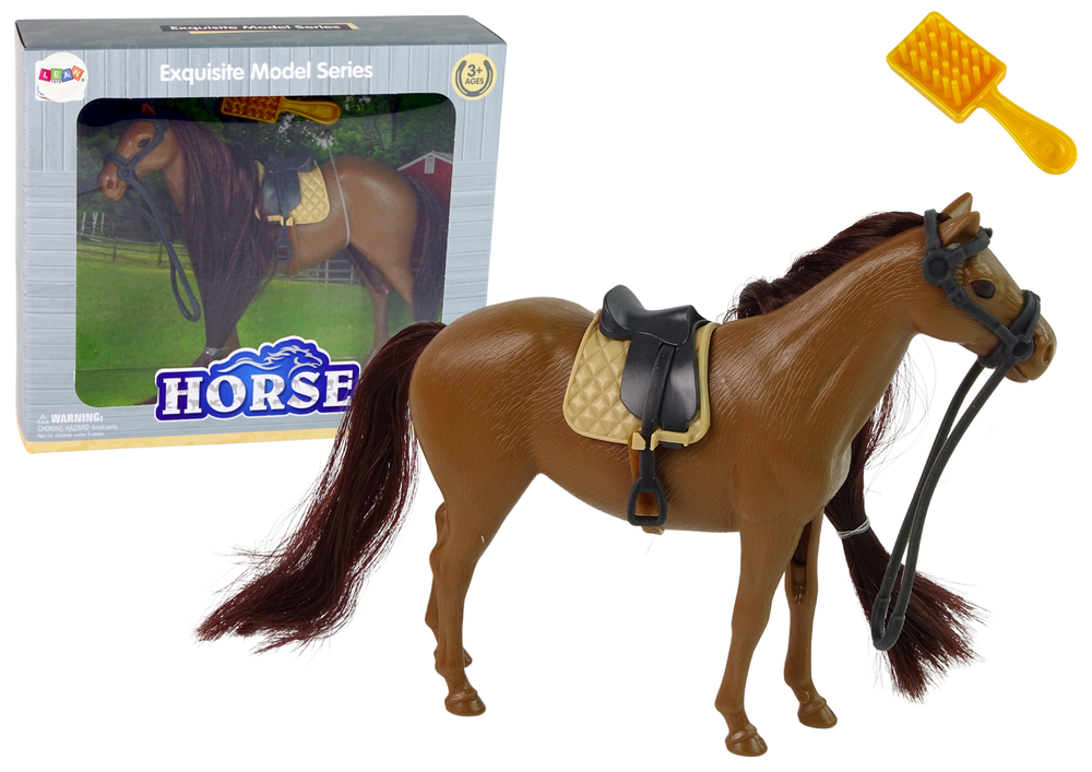 Cavalo crina castanha escovar