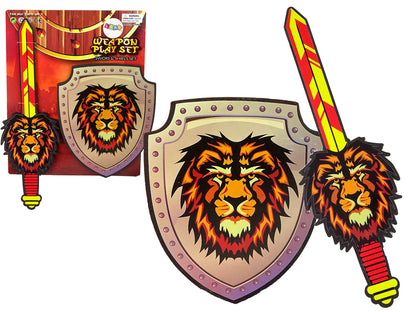 Espada e escudo cavaleiro espuma EVA leão