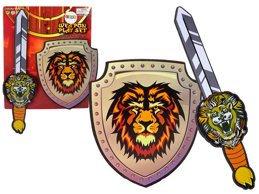 Kit cavaleiro espada e escudo espuma EVA leão