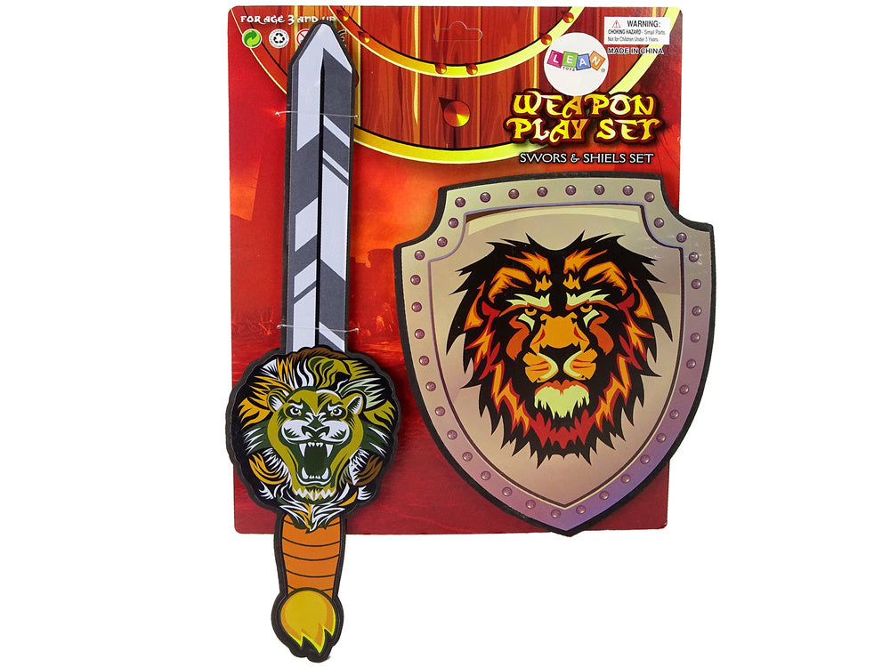 Kit cavaleiro espada e escudo espuma EVA leão