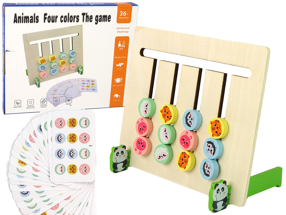 Puzzle madeira animais dupla face educativo