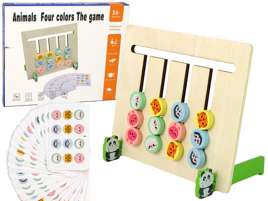 Puzzle madeira animais dupla face educativo