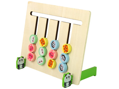 Puzzle madeira animais dupla face educativo