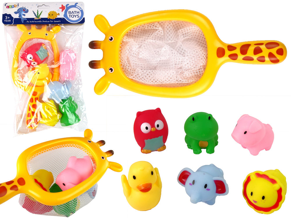 Animais banho girafa rede