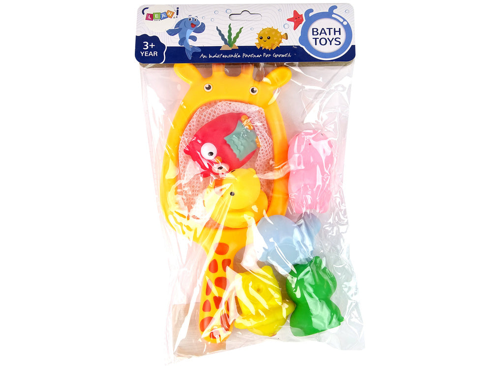 Animais banho girafa rede