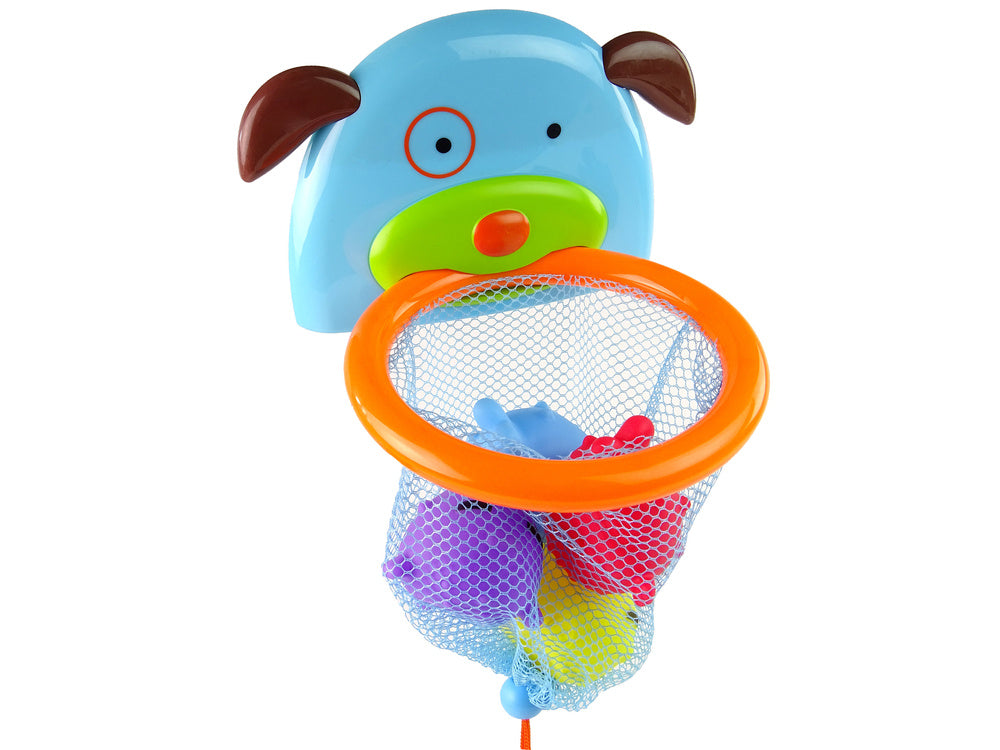 Cesto basquete banho cão bolas peixe