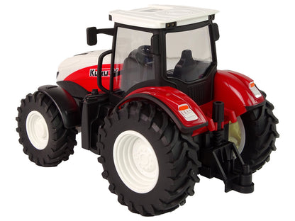 Trator agrícola telecomandado 1:24 branco e vermelho