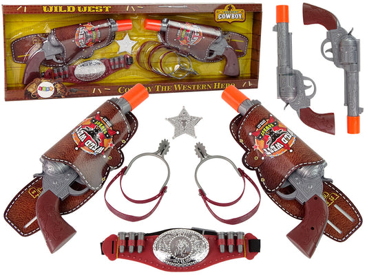 Kit cowboy para dois com revólveres e esporas