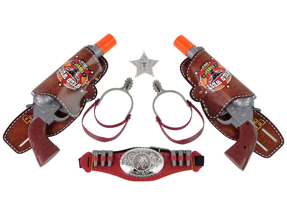 Kit cowboy para dois com revólveres e esporas
