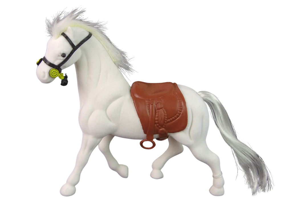 Cavalo Branco com Sela Castanha