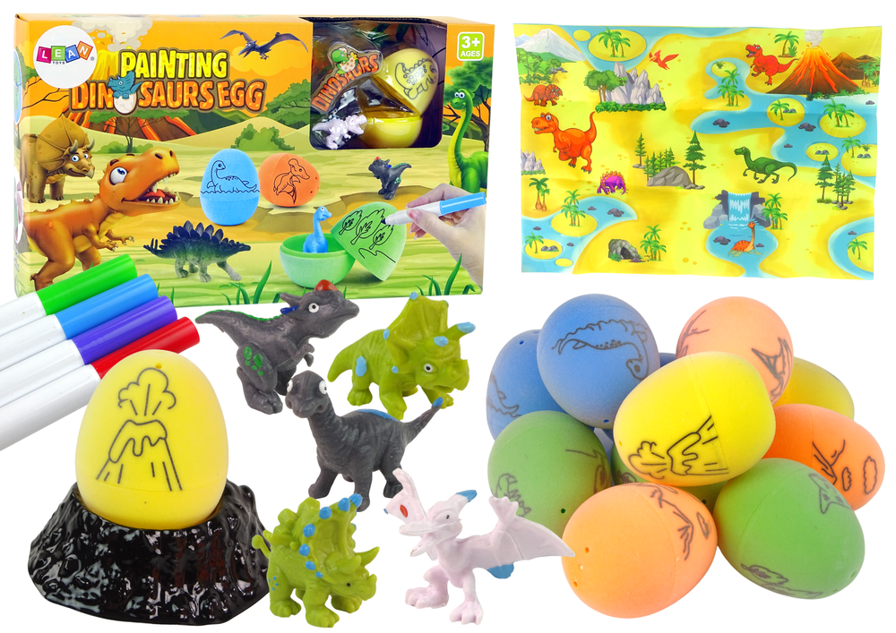 Kit DIY para pintar ovos de dinossauro