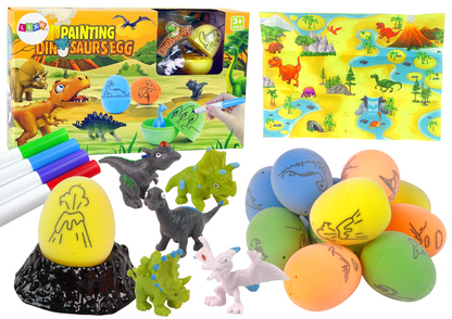 Kit DIY para pintar ovos de dinossauro