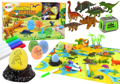 Kit criativo DIY ovos de dinossauro para pintar com transportador