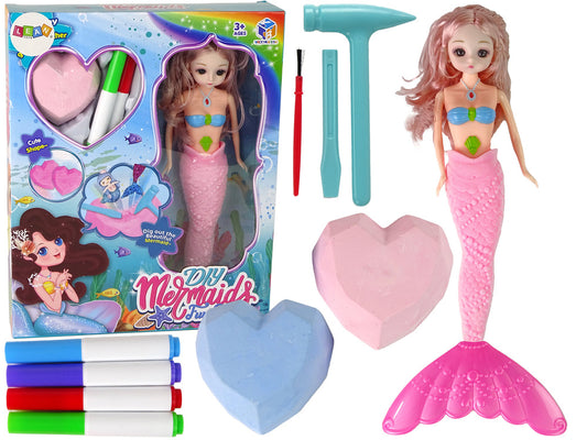 Kit escavação tesouros de sereia rosa
