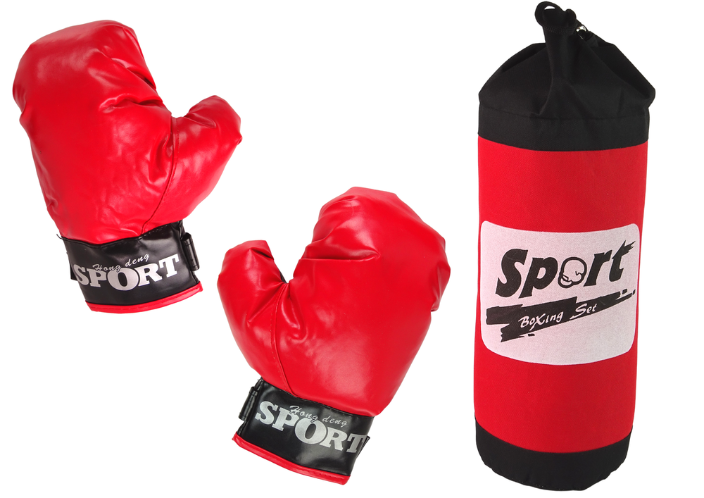 Conjunto de boxe com saco e luvas de velcro