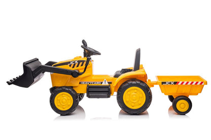 Trator elétrico com reboque S617 amarelo