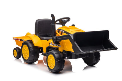 Trator elétrico com reboque S617 amarelo