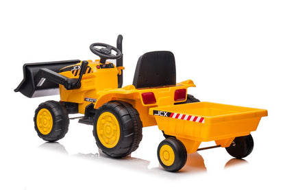 Trator elétrico com reboque S617 amarelo