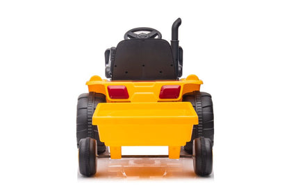 Trator elétrico com reboque S617 amarelo