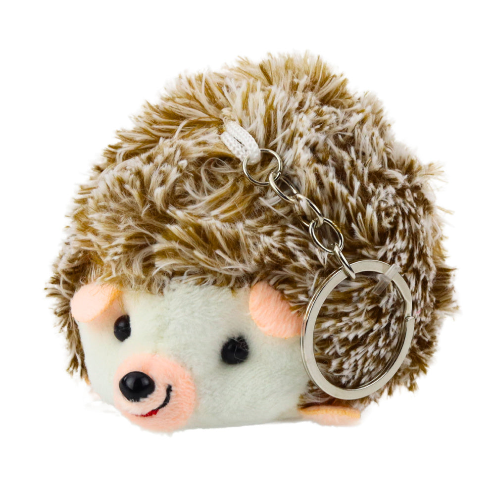 Porta-chaves peluche ouriço castanho 9 cm