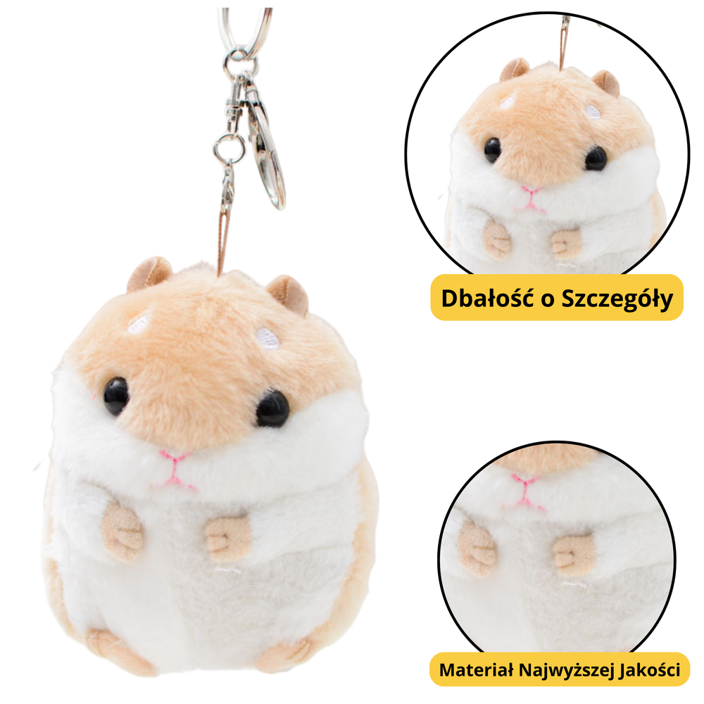 Porta-chaves peluche hamster bege 10 cm