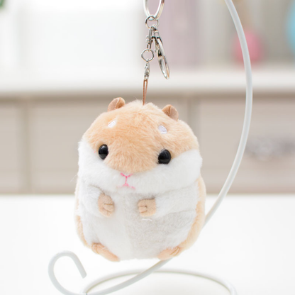 Porta-chaves peluche hamster bege 10 cm