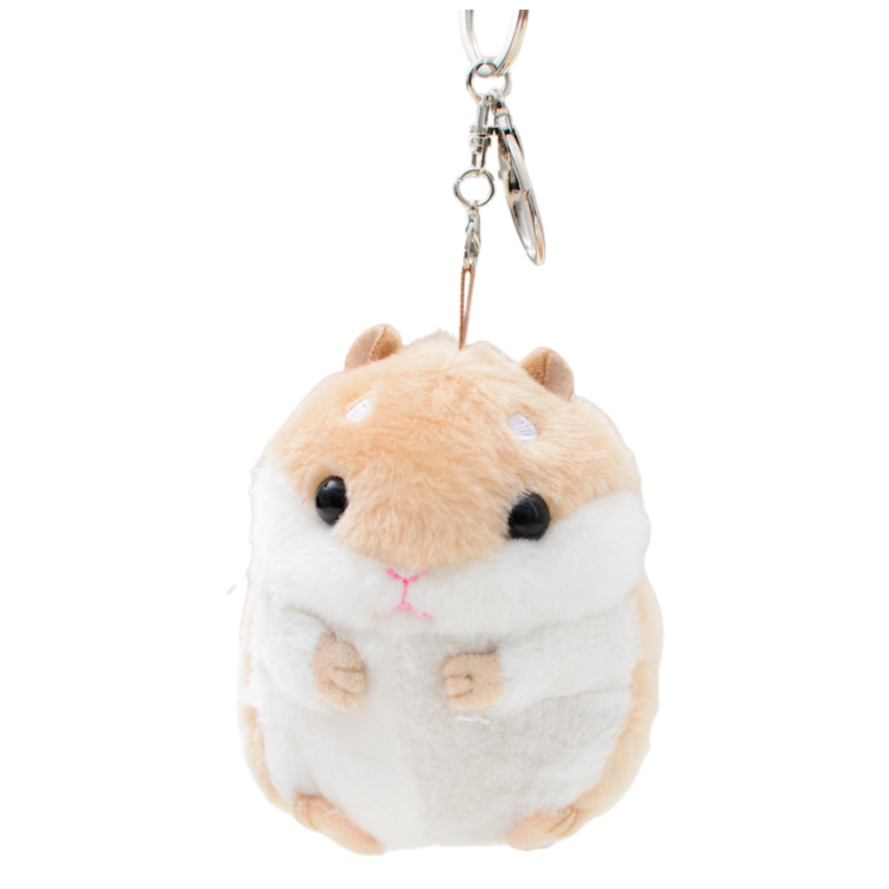 Porta-chaves peluche hamster bege 10 cm