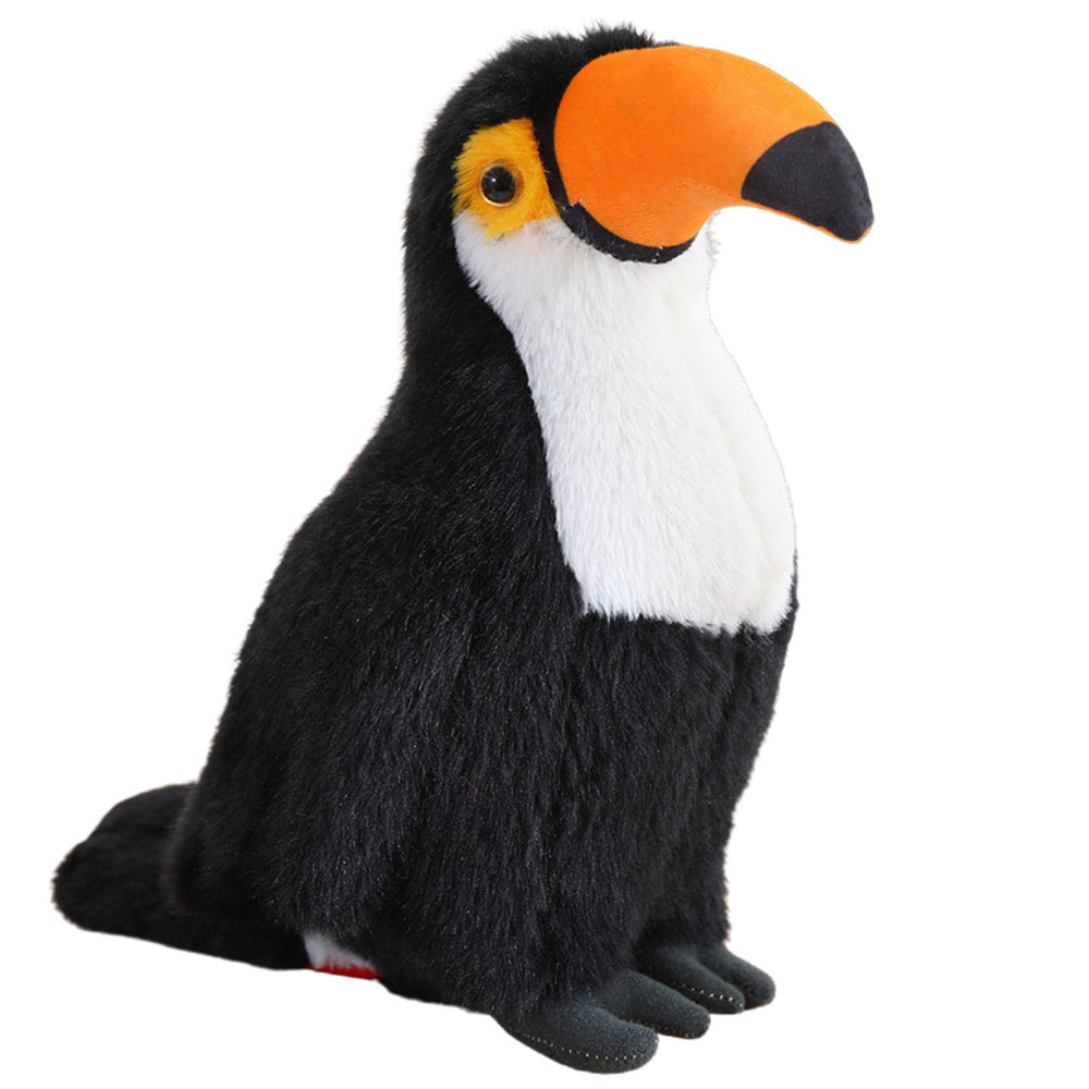 Peluche tucano preto e branco 30 cm