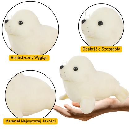 Peluche foca branca 24 cm